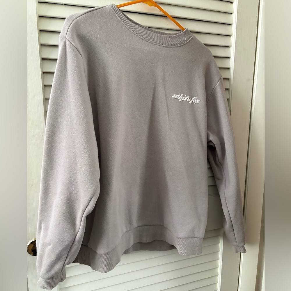 White Fox Beige Sweatshirt Crewneck - Oversized